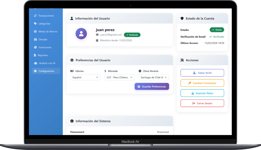 sistema saas de finanzas personales