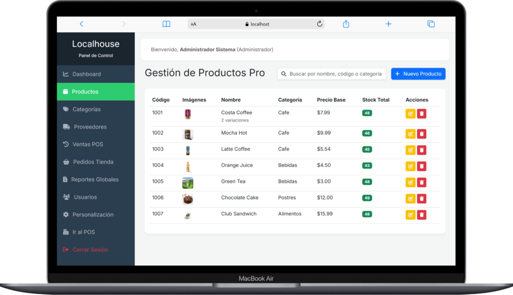 sistema pos + tienda online con whatsapp